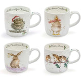 Wrendale Designs Royal Worcester Christmas Set of 4 Fine Bone China Mugs