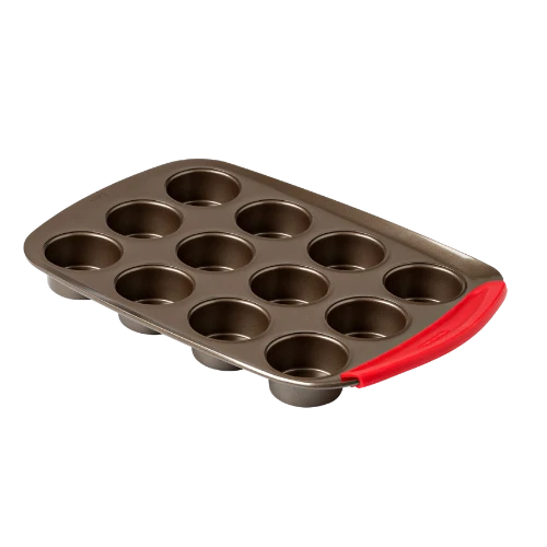 Pyrex asimetriA Metal Muffin & Cupcake Tray with Silicone Handle 12 Cups