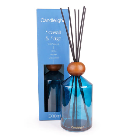 Glass Seasalt & Sage Reed Diffuser Geometric Blue 1000ml