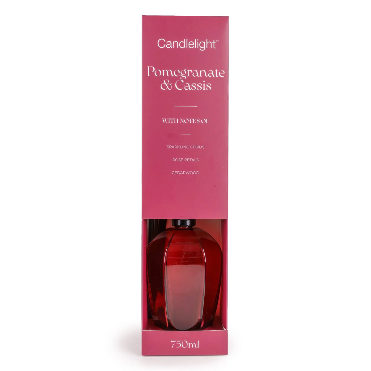 Glass Hexagonal Pomegranate & Cassis Reed Diffuser 750ml