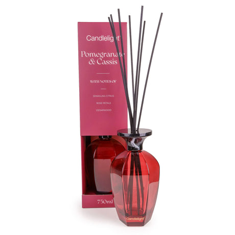 Glass Hexagonal Pomegranate & Cassis Reed Diffuser 750ml