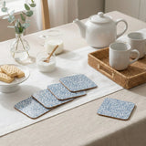 Jeff Banks Leafy Trellis Design Blue Coaster Set of 4 - Home Deco London
