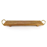 Long Serving Board with Gold Handles, Fig & Pomegranate