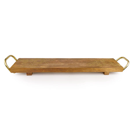 Long Serving Board with Gold Handles, Fig & Pomegranate