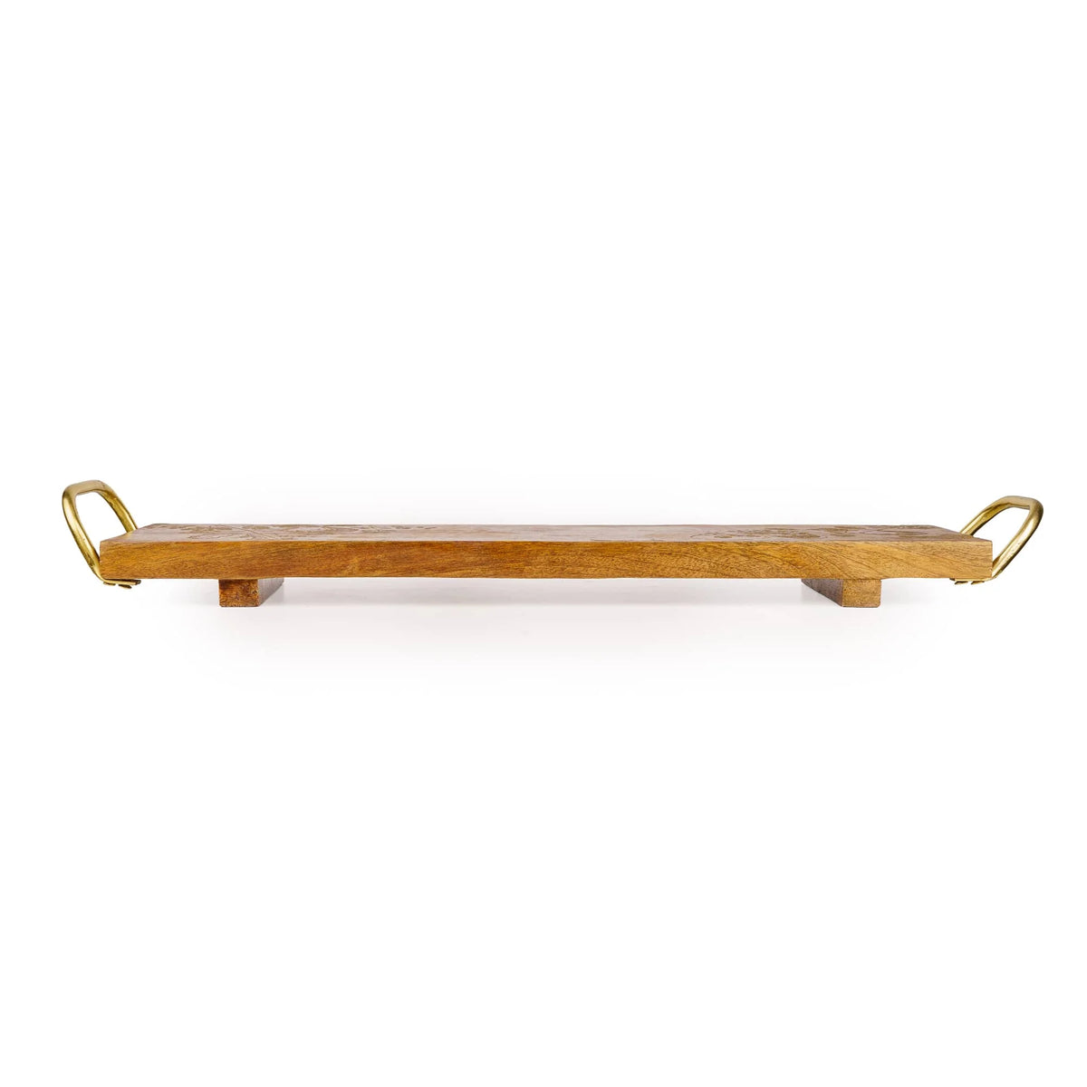 Long Serving Board with Gold Handles, Fig & Pomegranate