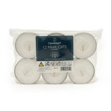 12 Unscented Maxilights - maxi tealights pack for warm and steady glow.