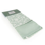 Jeff Banks Set of 2 Printed Tea Towels - Elegant Floral Jacquard in Sage Green - Home Deco London
