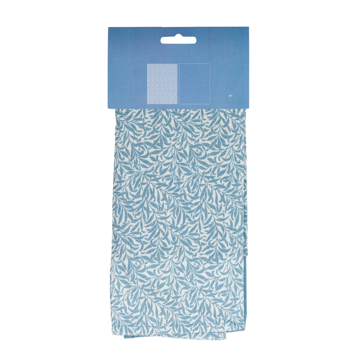 Jeff Banks Printed Tea Towels in Leafy Trellis Blue, ideal for drying dishes and adding a modern touch to your kitchen.