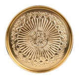 Gold Metal Serving Tray with Floral Pattern