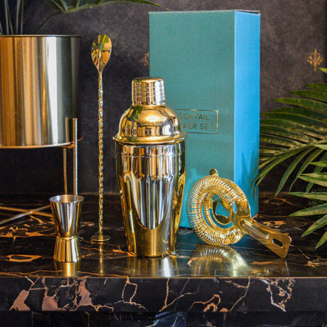 Elegant Gold Cocktail Shaker Set - Home Deco London