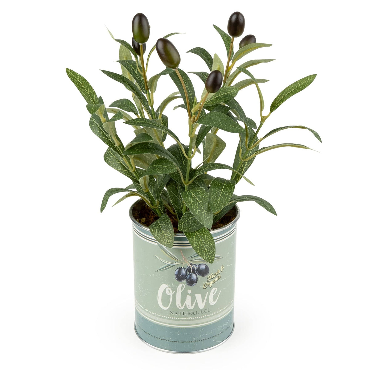 Artificial Indoor Olive Tree in Tin Pot