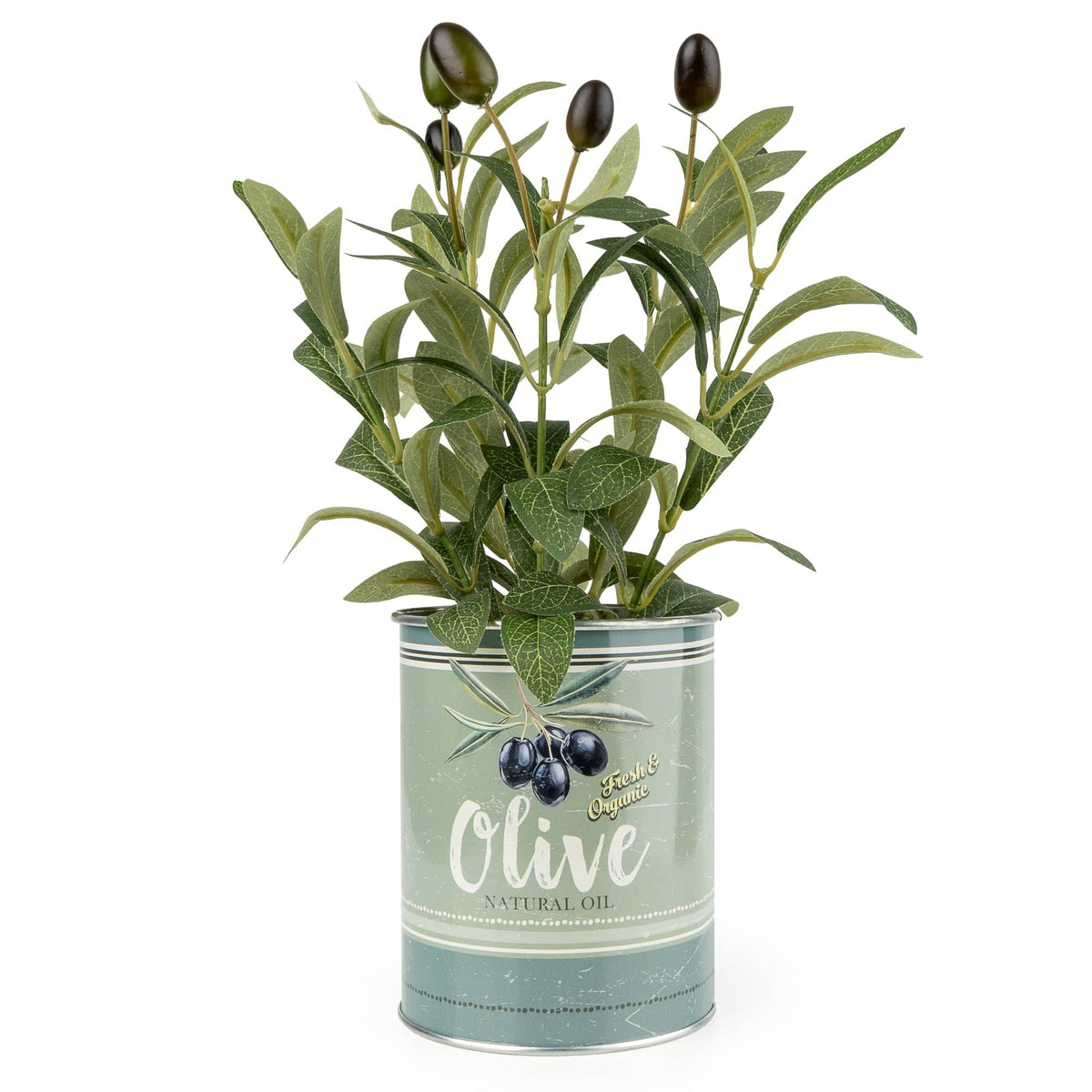 Artificial Indoor Olive Tree in Tin Pot