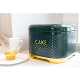 Lovello Cake Storage Tin with Lid, Hunter Green & Gold,