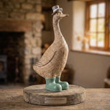 William Decorative Duck in Top Hat with Green Boots Medium