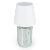 Clear ridged glass table lamp, ideal for adding ambience to your living space.