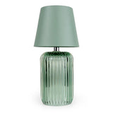 Stylish setup featuring the Ridged Glass Table Lamp - Green, a versatile green table lamp for any décor.