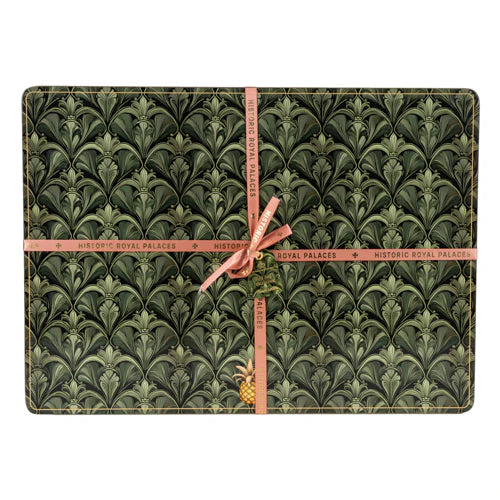 Art Deco Inspired Green Scalloped Design Placemats Set of 4 - Home Deco London