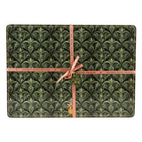 Art Deco Inspired Green Scalloped Design Placemats Set of 4 - Home Deco London