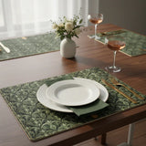 Art Deco Inspired Green Scalloped Design Placemats Set of 4 - Home Deco London
