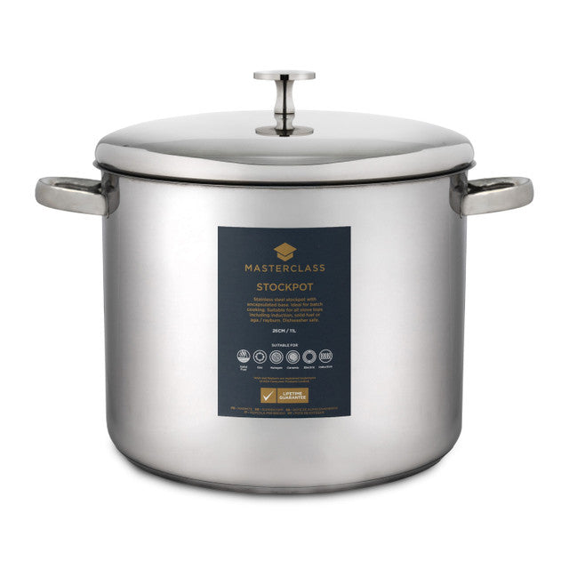 MasterClass Stainless Steel Stockpot, 11L