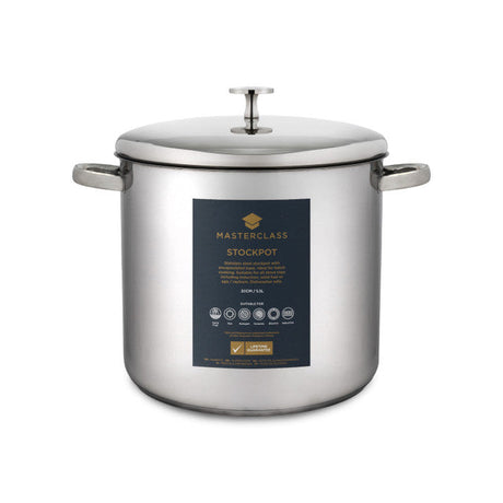 MasterClass Stainless Steel Stockpot, 5.5L