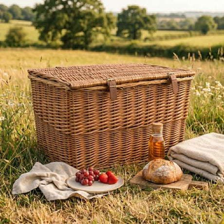 Large Luxury Hamper - Natural Full Wicker - Home Deco London