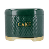 Lovello Cake Storage Tin with Lid, Hunter Green & Gold,