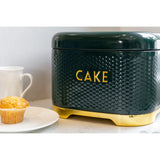 Lovello Cake Storage Tin with Lid, Hunter Green & Gold,