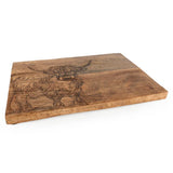 Highland Cow Placemats Set of 2 Solid Rustic Wood - Home Deco London