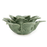 Leaf Tealight Holder Elegant Green Ceramic Design - Home Deco London