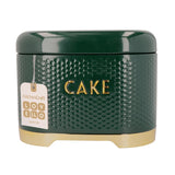 Lovello Cake Storage Tin with Lid, Hunter Green & Gold,