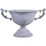 Antique Zinc Centrepiece on Foot With Handle - Elegant Iron Display Piece H44/L32/W27 cm - Home Deco London
