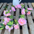 Artificial Peony Garland 180cm - Elegant Pink Floral Décor for Mantlepieces and Arches - Home Deco London