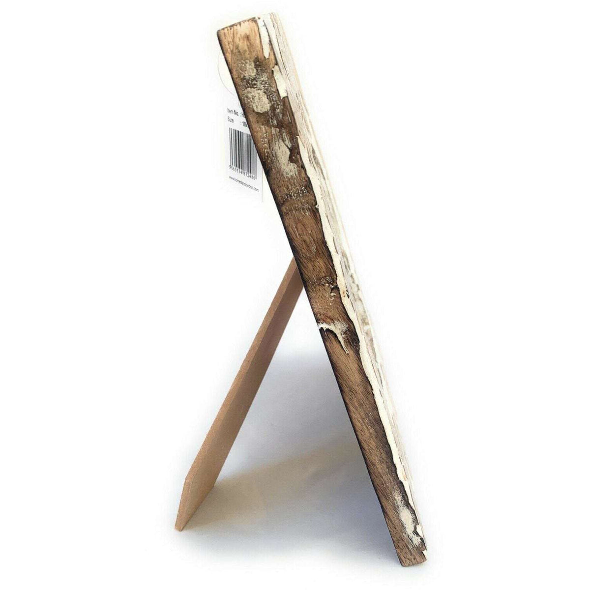 Carved Wood Photo Frame - White Butterfly Design in Sustainable Mango Wood, 10x15cm - Home Deco London
