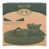 Cement Bird Bath with Charming Sitting Bird - Ideal for Garden Birds, 29.3cm Diameter - Home Deco London