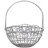 Chic Antique Metal Egg Basket for 7 Eggs - Antique Zinc Wire Design, H22/D18 cm - Home Deco London