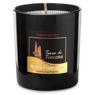 Cotton Flowers Candle - Luxury Black Glass Votive with 30 Hours Burn Time - Home Deco London