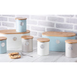 Elegant Typhoon Living Cream Bread Bin with Sustainable Bamboo Lid – Stylish Kitchen Storage - Home Deco London