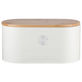 Elegant Typhoon Living Cream Bread Bin with Sustainable Bamboo Lid – Stylish Kitchen Storage - Home Deco London
