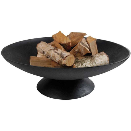 Extra Large Cast Iron Fire Bowl - Black, Contemporary Design, 78 x 78 x 28 cm, 30 kg - Home Deco London