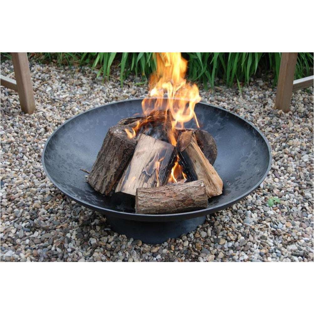 Extra Large Cast Iron Fire Bowl - Black, Contemporary Design, 78 x 78 x 28 cm, 30 kg - Home Deco London