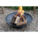 Extra Large Cast Iron Fire Bowl - Black, Contemporary Design, 78 x 78 x 28 cm, 30 kg - Home Deco London