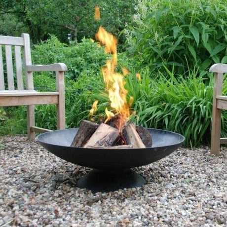 Extra Large Cast Iron Fire Bowl - Black, Contemporary Design, 78 x 78 x 28 cm, 30 kg - Home Deco London