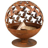 Fire Bowl Garden - Flock of Birds Laser Cut Cast Iron Design for Patio or Garden Ambiance 59x64cm - Home Deco London