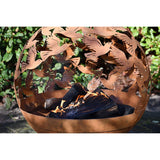 Fire Bowl Garden - Flock of Birds Laser Cut Cast Iron Design for Patio or Garden Ambiance 59x64cm - Home Deco London