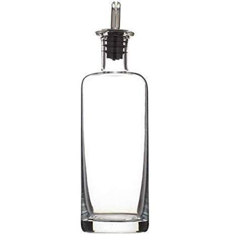Glass Olive Oil Dispenser with Stainless Steel Drizzler Spout - Classic Italian Design - Home Deco London