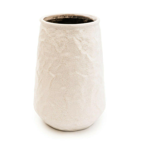 Holly Medium Cream Vase 28cm - Elegant Conical Design for Home Décor and Fresh Flowers - Home Deco London