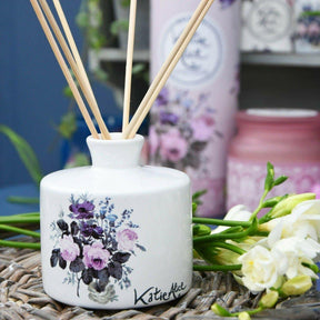 Katie Alice Ceramic Reed Diffuser - Angel Flower Scent, 150ml, Wild Apricity Design - Home Deco London