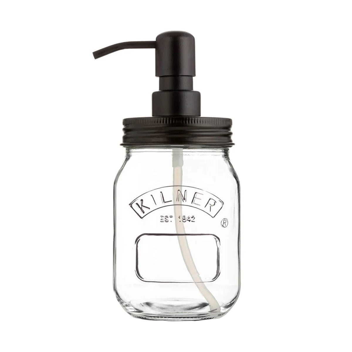 Kilner Liquid Soap & Lotion Dispenser 500ml Glass Jar with Stainless Steel Pump - Home Deco London