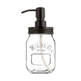 Kilner Liquid Soap & Lotion Dispenser 500ml Glass Jar with Stainless Steel Pump - Home Deco London